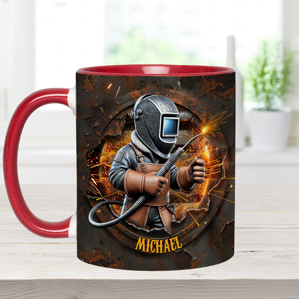 Proud Welder Man - Personalized Welder Accent Mug