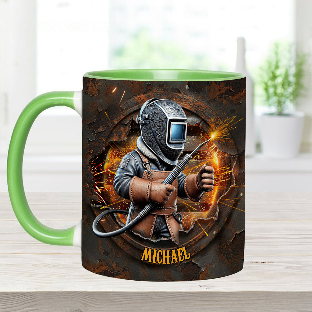 Proud Welder Man - Personalized Welder Accent Mug