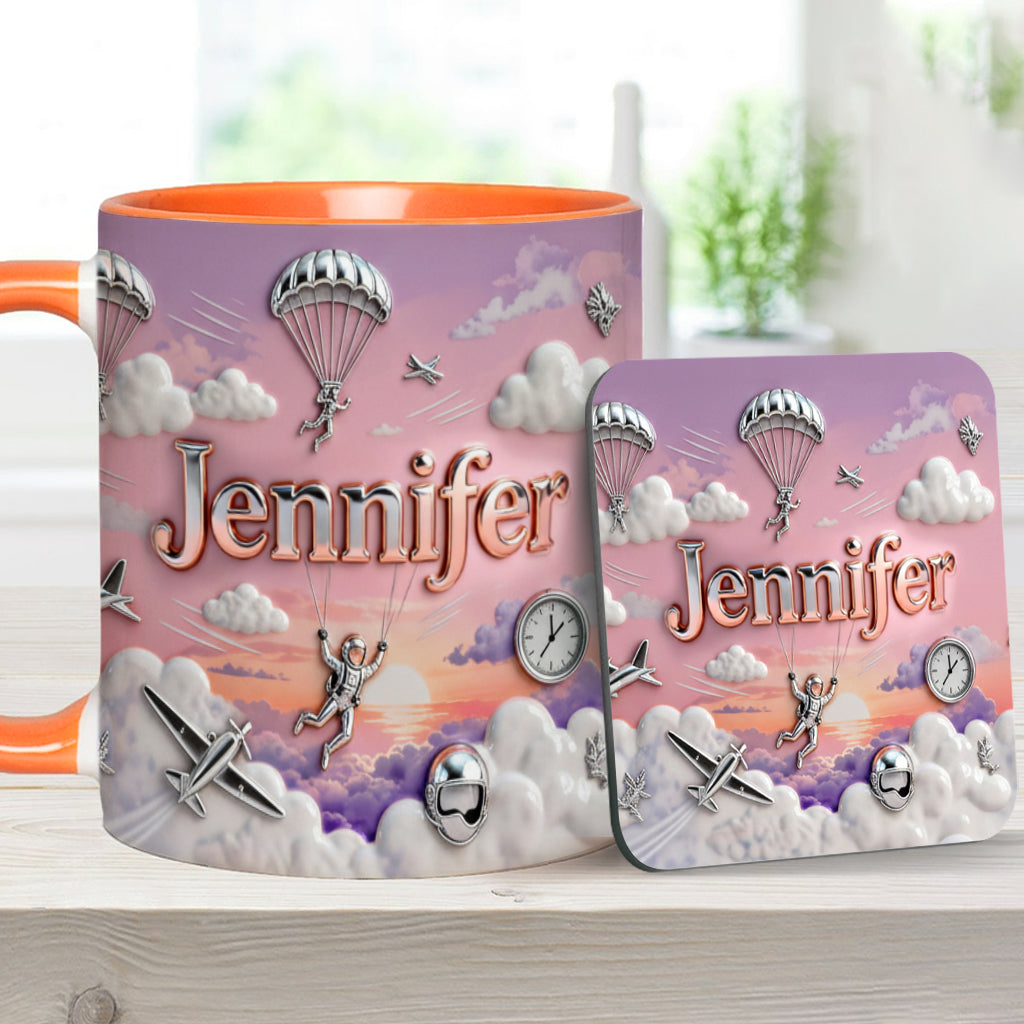 Love SkyDiving - Personalized Skydiving Accent Mug & Coaster