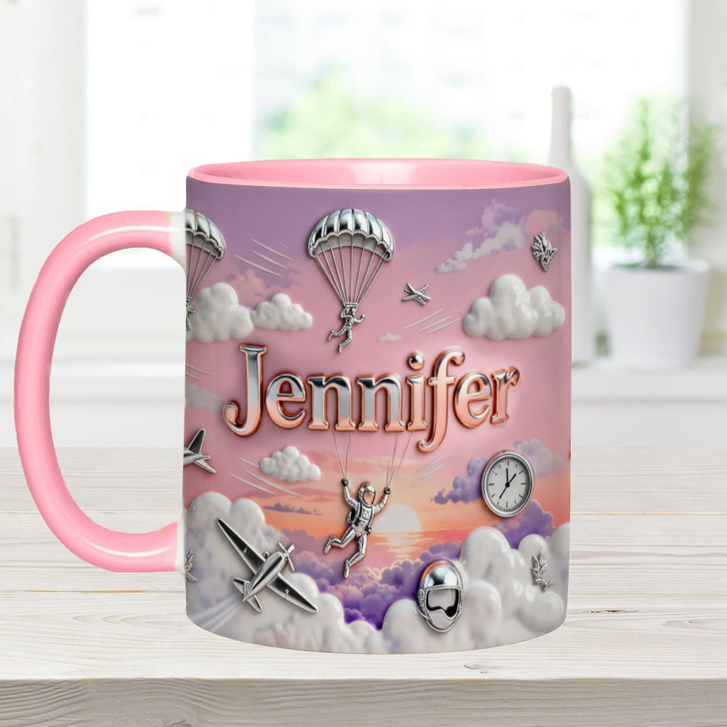 Love SkyDiving - Personalized Skydiving Accent Mug & Coaster