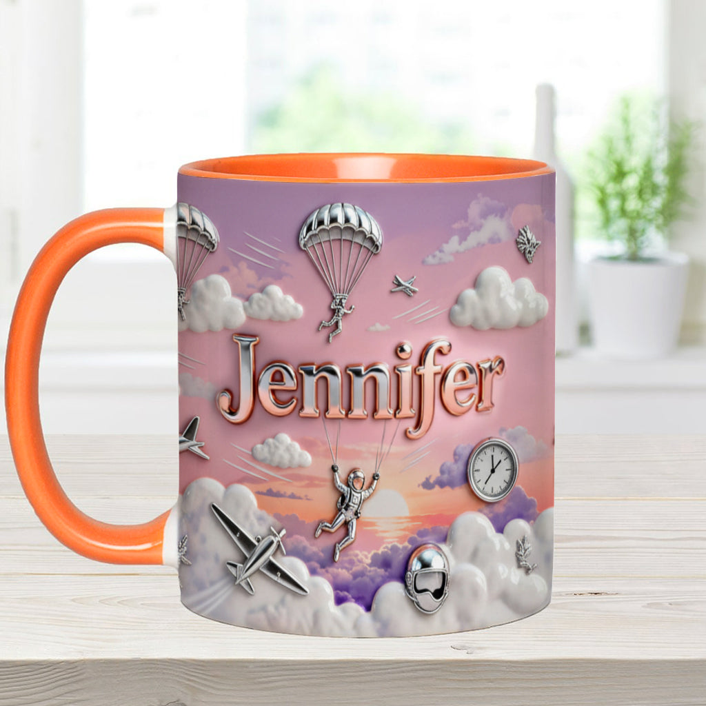 Love SkyDiving - Personalized Skydiving Accent Mug & Coaster