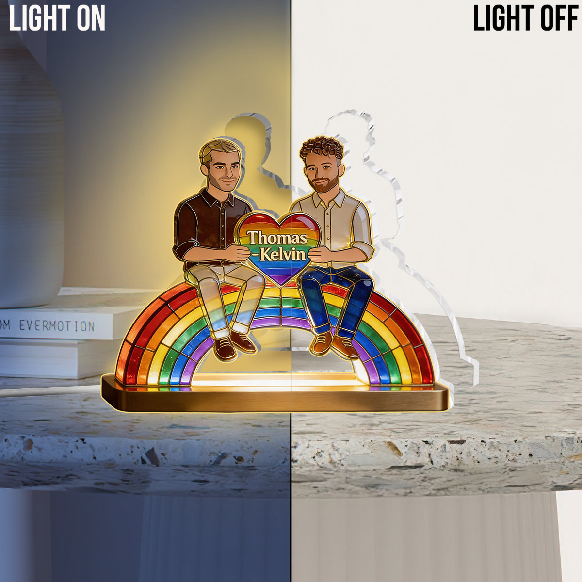 Love Is Love - Personalized LGBT Support Acrylic LED Night Light