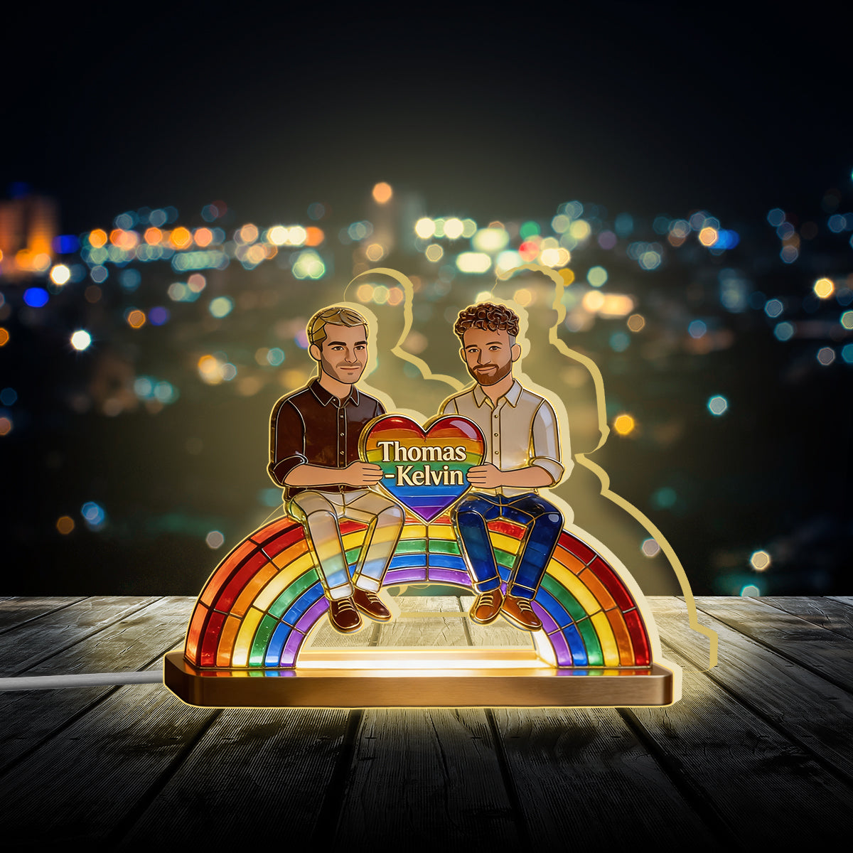 Love Is Love - Personalized LGBT Support Acrylic LED Night Light