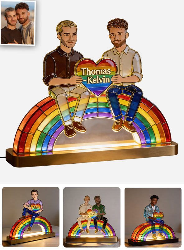 Love Is Love - Personalized LGBT Support Acrylic LED Night Light