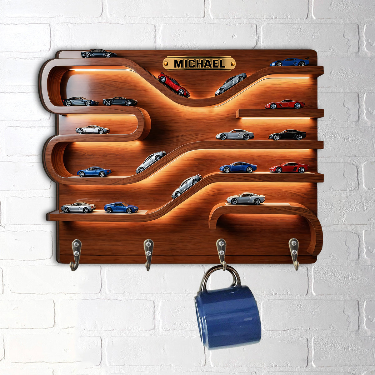 Love Cars - Personalized Car Lover Custom Shaped Hanging Rack
