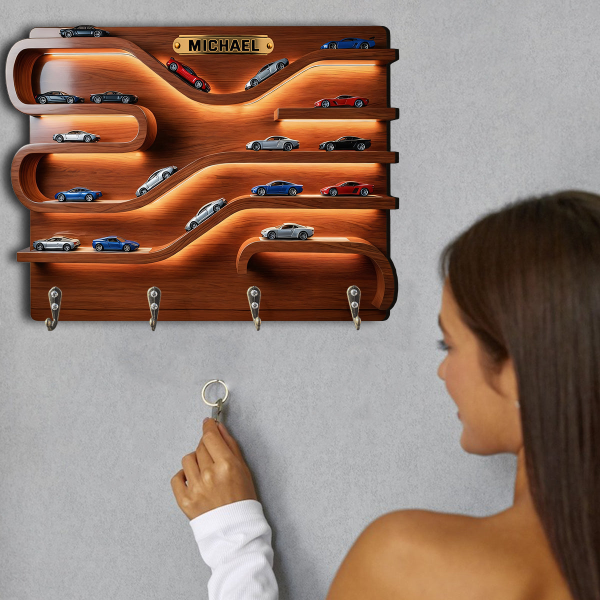 Love Cars - Personalized Car Lover Custom Shaped Hanging Rack