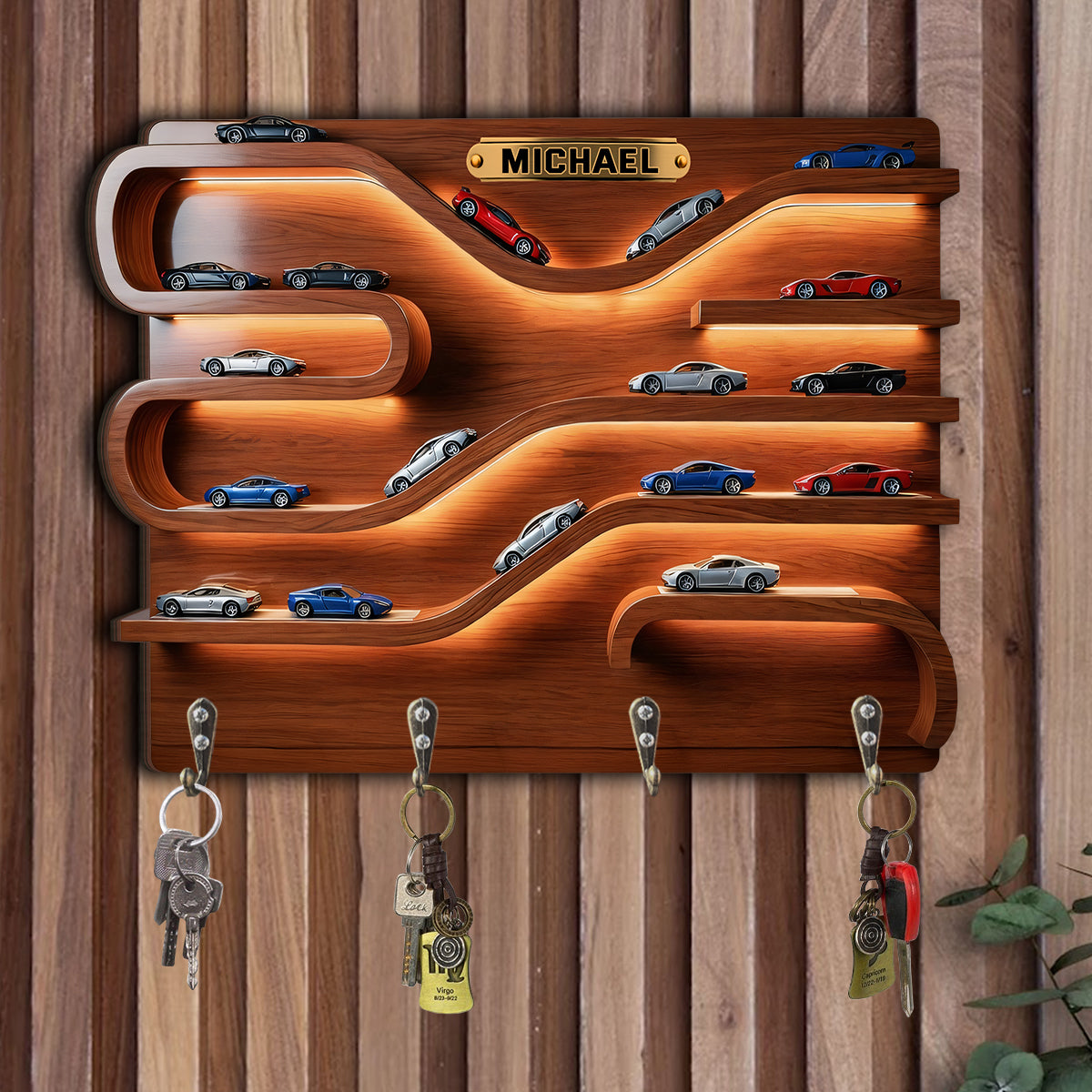Love Cars - Personalized Car Lover Custom Shaped Hanging Rack