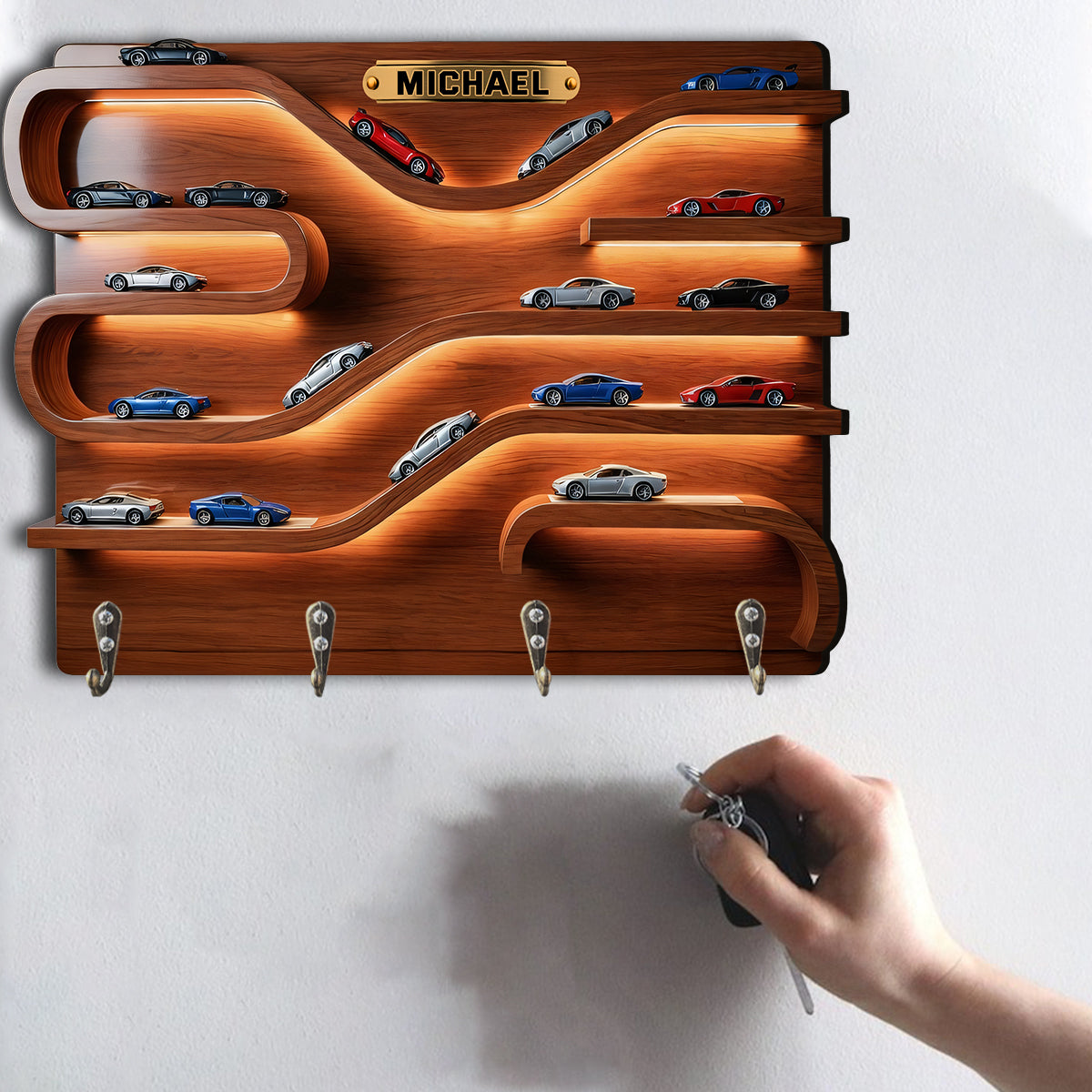 Love Cars - Personalized Car Lover Custom Shaped Hanging Rack
