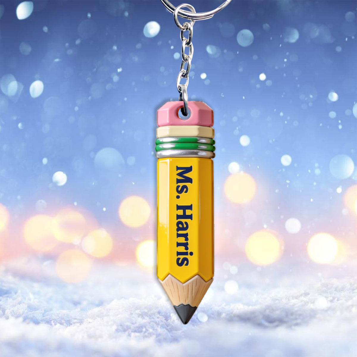 Pencil-Shaped Teacher Gift - Personalized Teacher Keychain