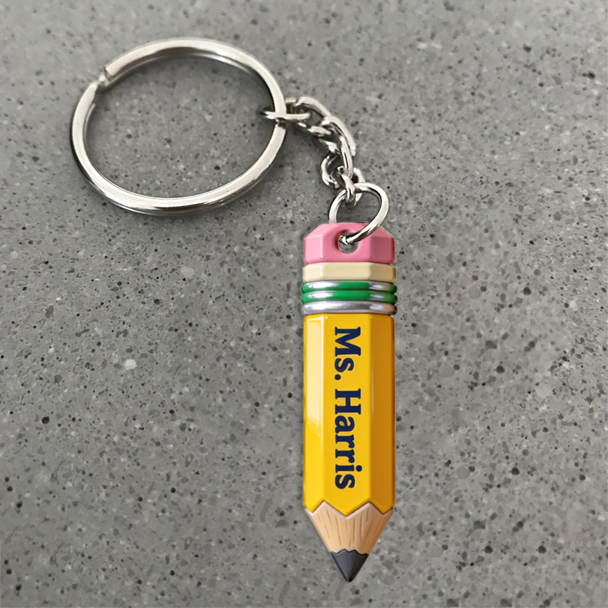 Pencil-Shaped Teacher Gift - Personalized Teacher Keychain