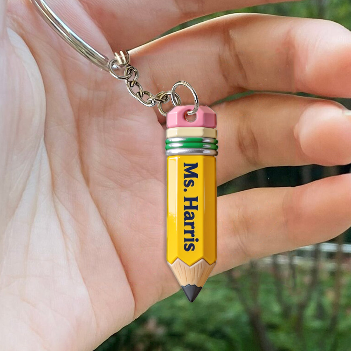 Pencil-Shaped Teacher Gift - Personalized Teacher Keychain