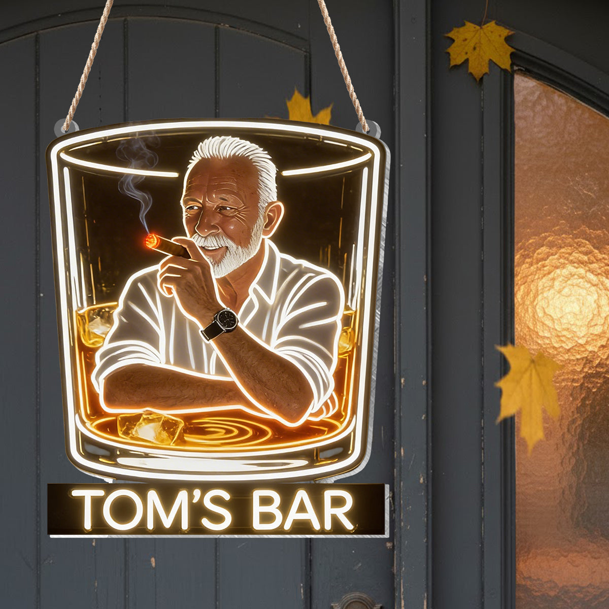 Whiskey & Cigar - Personalized Whisky LED Light Acrylic Sign