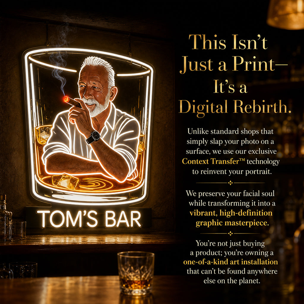Whiskey & Cigar - Personalized Whisky LED Light Acrylic Sign