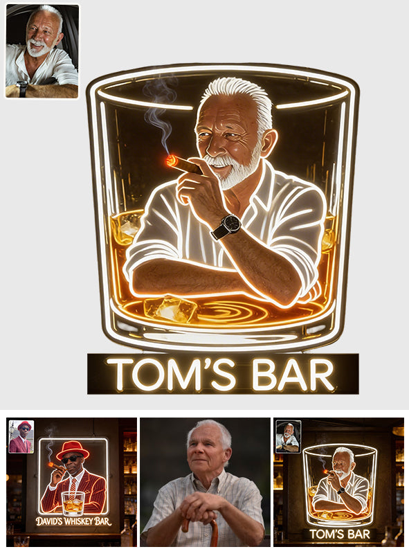 Whiskey & Cigar - Personalized Whisky LED Light Acrylic Sign