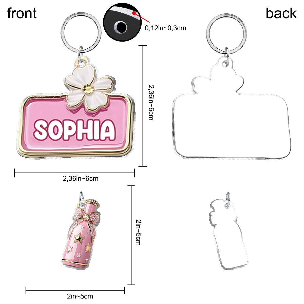 Pink Cowgirl - Personalized Cowgirl Keychain With Charms