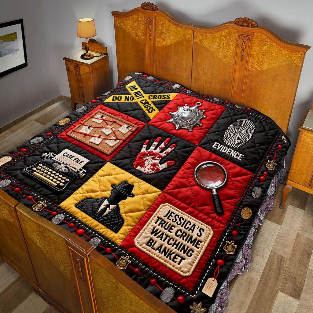 The True Crime Watching Blanket - Personalized True Crime Quilt