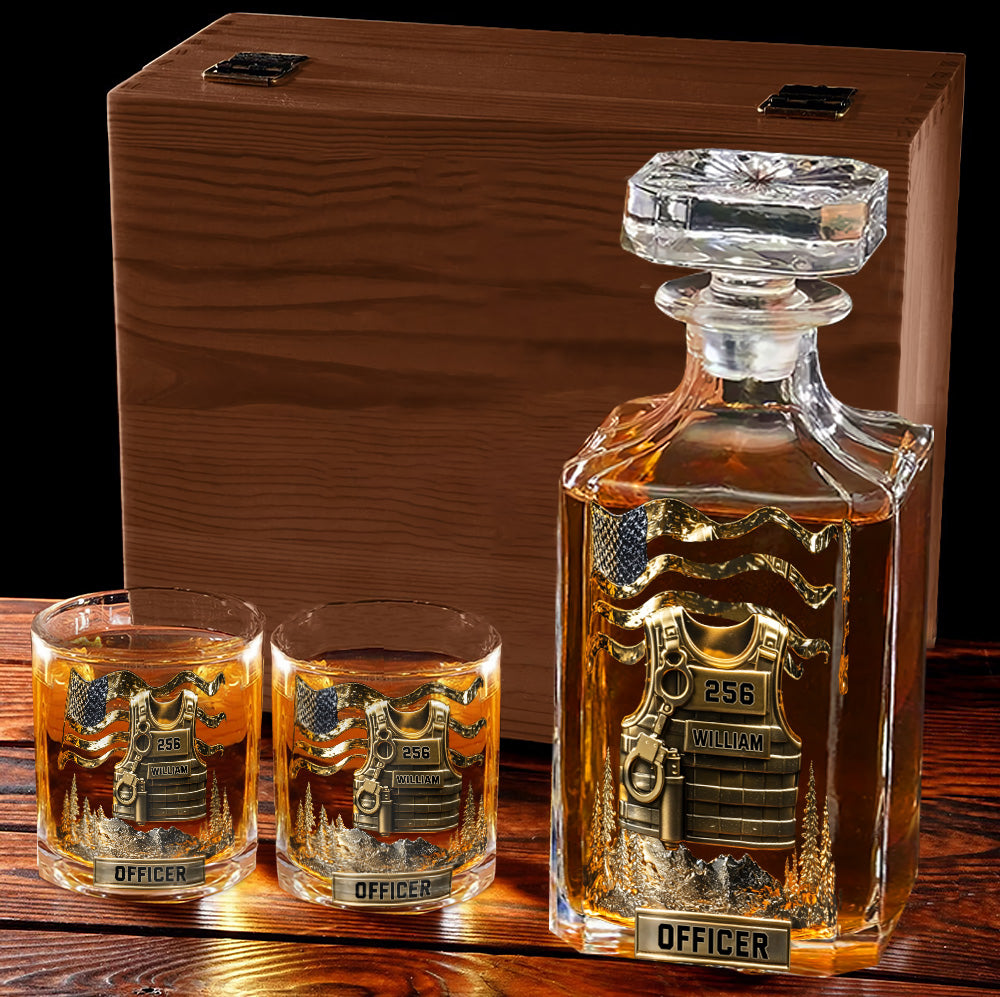 Serve And Protect - Personalized Police Officer Whiskey Glass