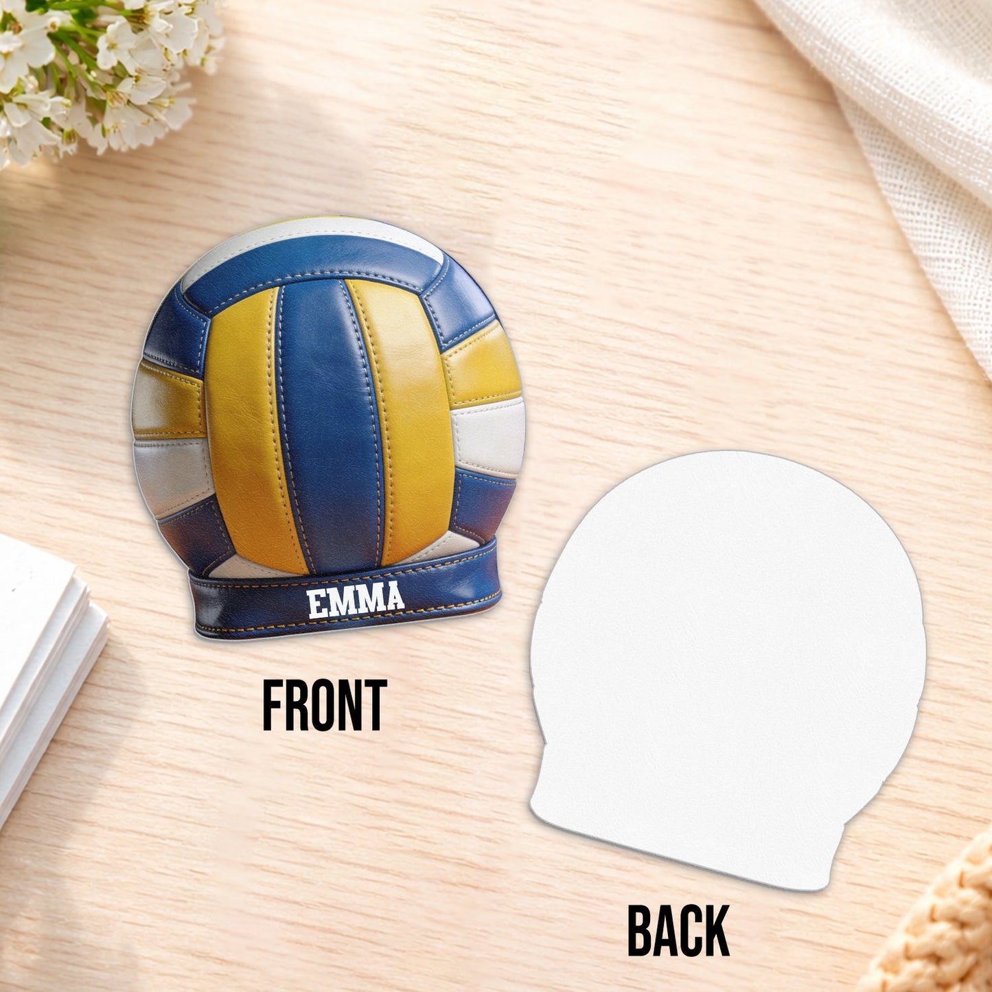 Love Volleyball - Personalized Volleyball Changeable Leather Patch Backpack