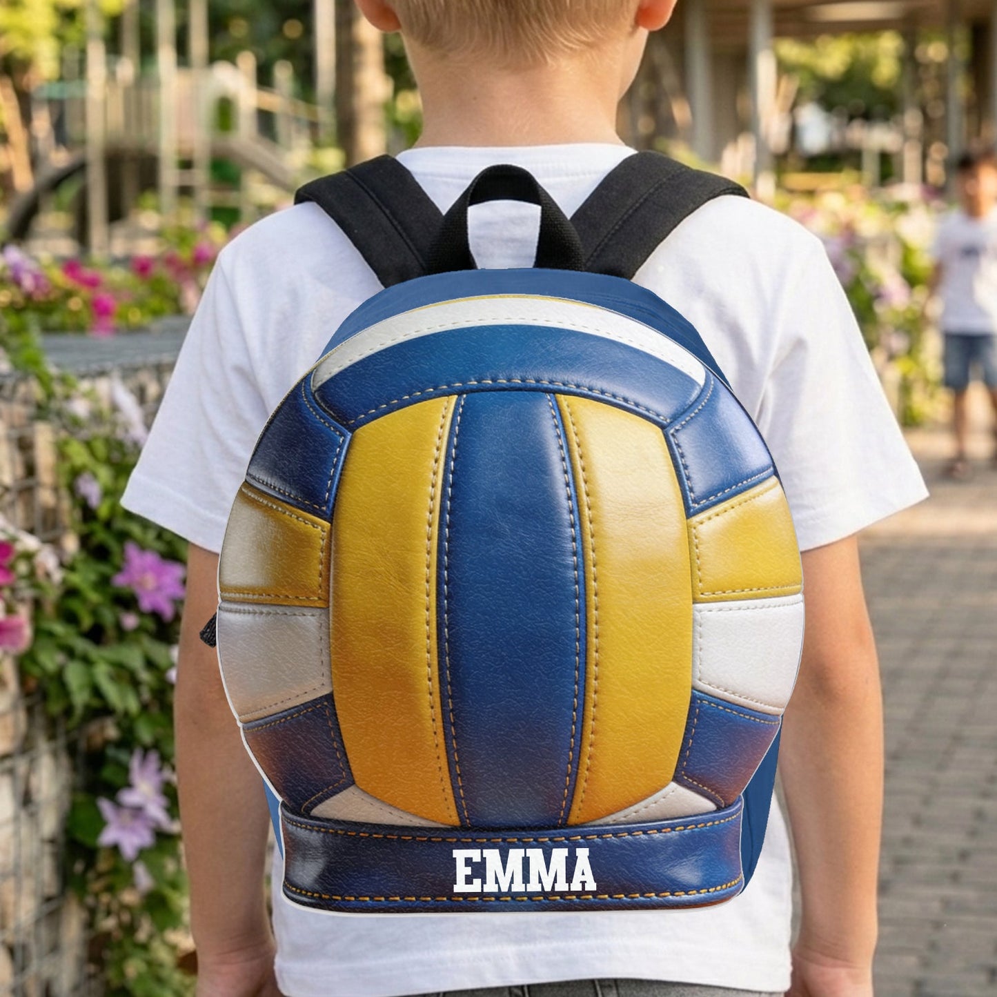 Love Volleyball - Personalized Volleyball Changeable Leather Patch Backpack
