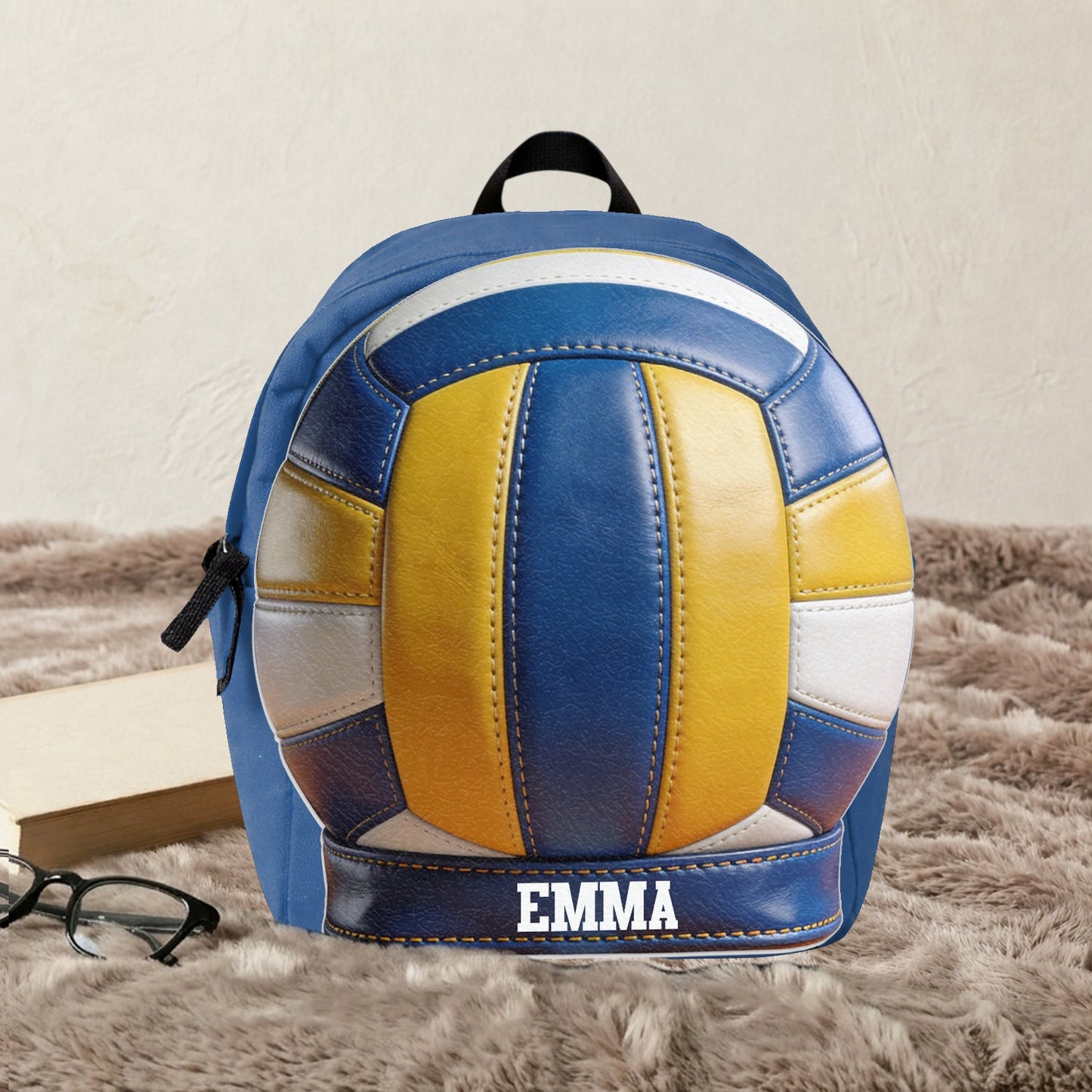 Love Volleyball - Personalized Volleyball Changeable Leather Patch Backpack