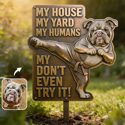 My Humans - Personalized Dog Metal Garden Art