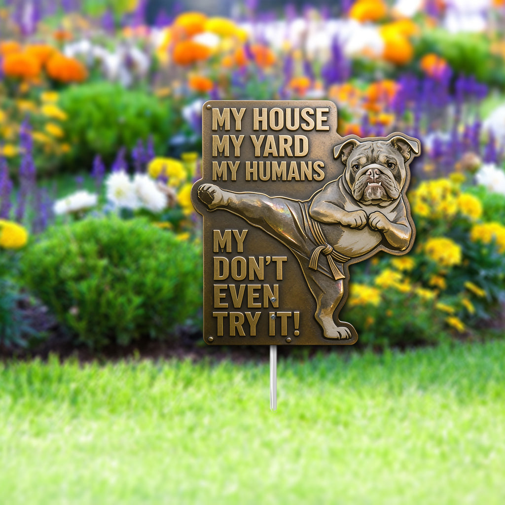 My Humans - Personalized Dog Metal Garden Art