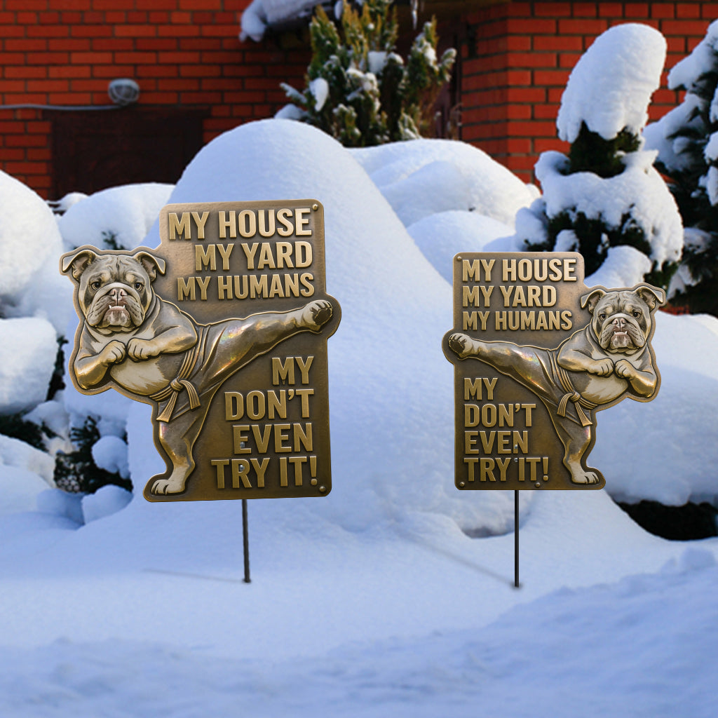 My Humans - Personalized Dog Metal Garden Art