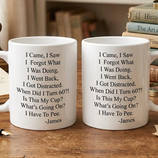 Funny Aging Quote Ceramic Mug, Personalized Daily Coffee Gift for Coworker or Friend, Cute Desk Laugh Gift