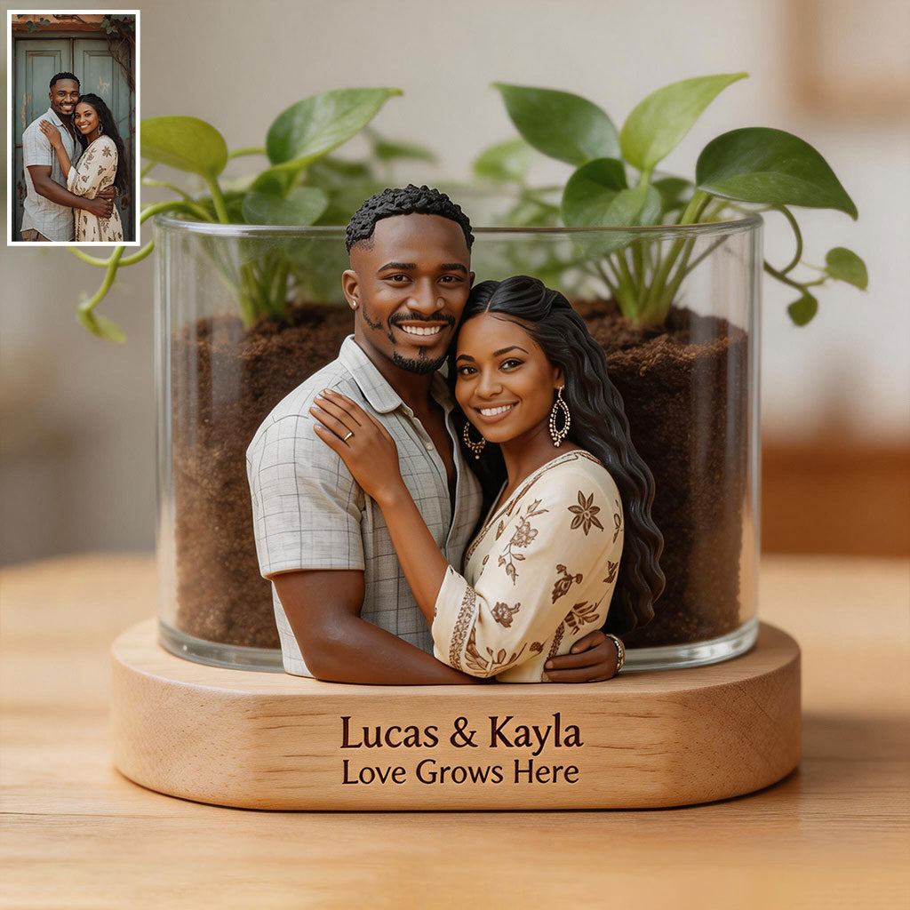 Love Grows Here - Personalized Couple Acrylic Pot