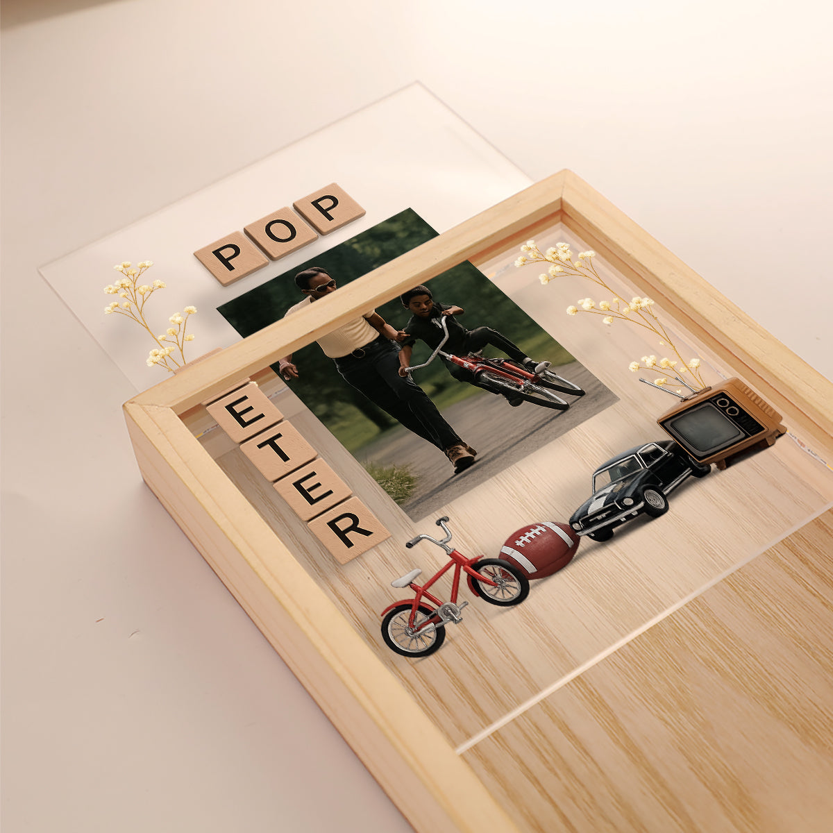 Unique Father's Day Gift, Custom From Any Photo - Personalized Father Picture Frame Light Box