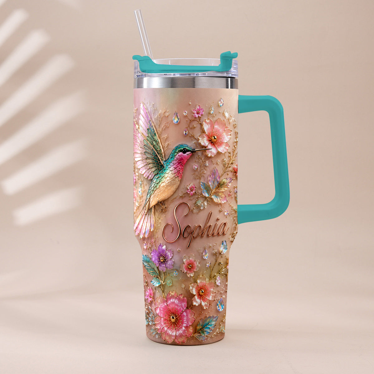 Love Hummingbirds - Personalized Hummingbird Tumbler With Plush Charm