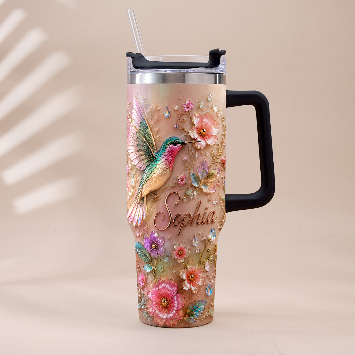 Love Hummingbirds - Personalized Hummingbird Tumbler With Plush Charm