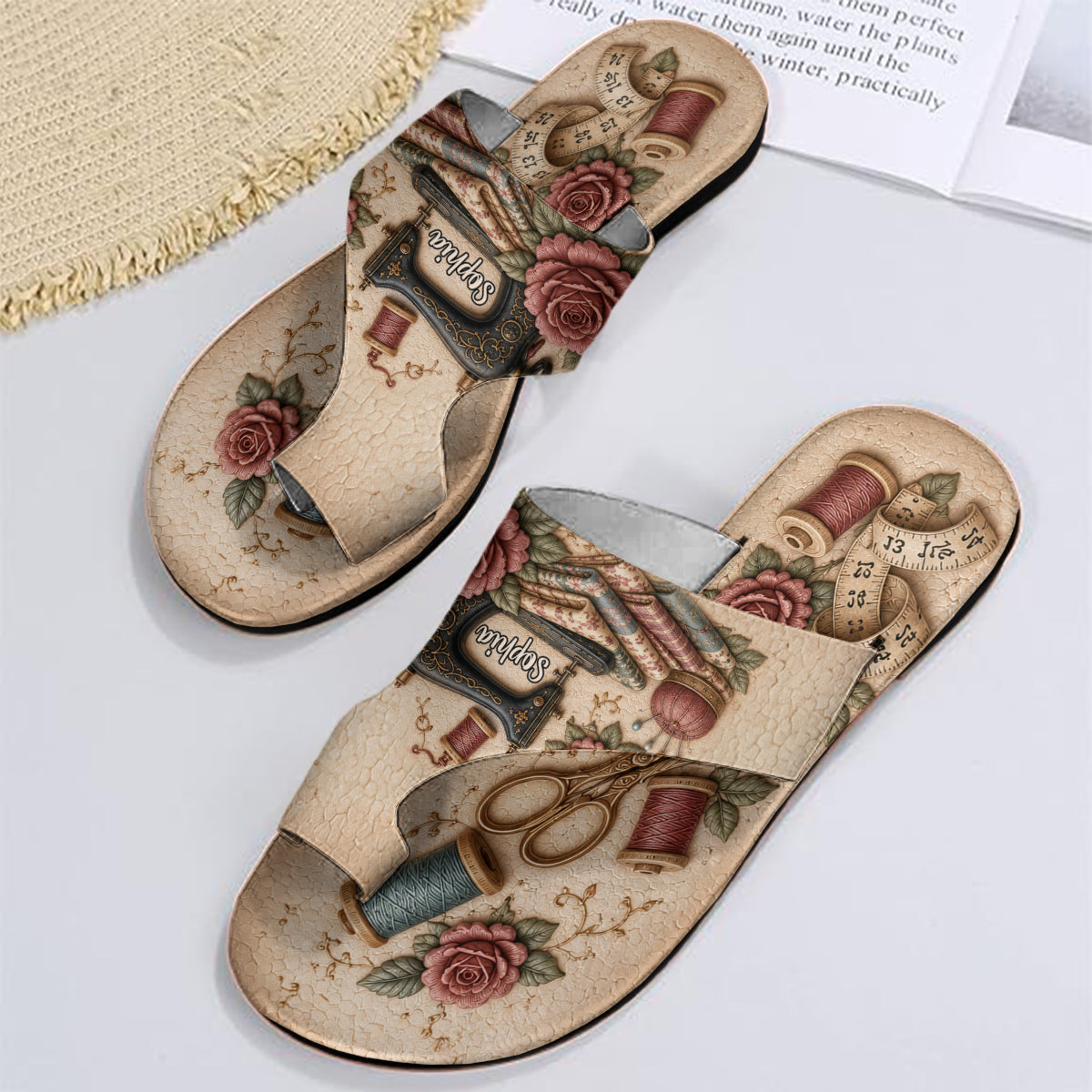 Love Sewing - Personalized Sewing Open Toe Sandals