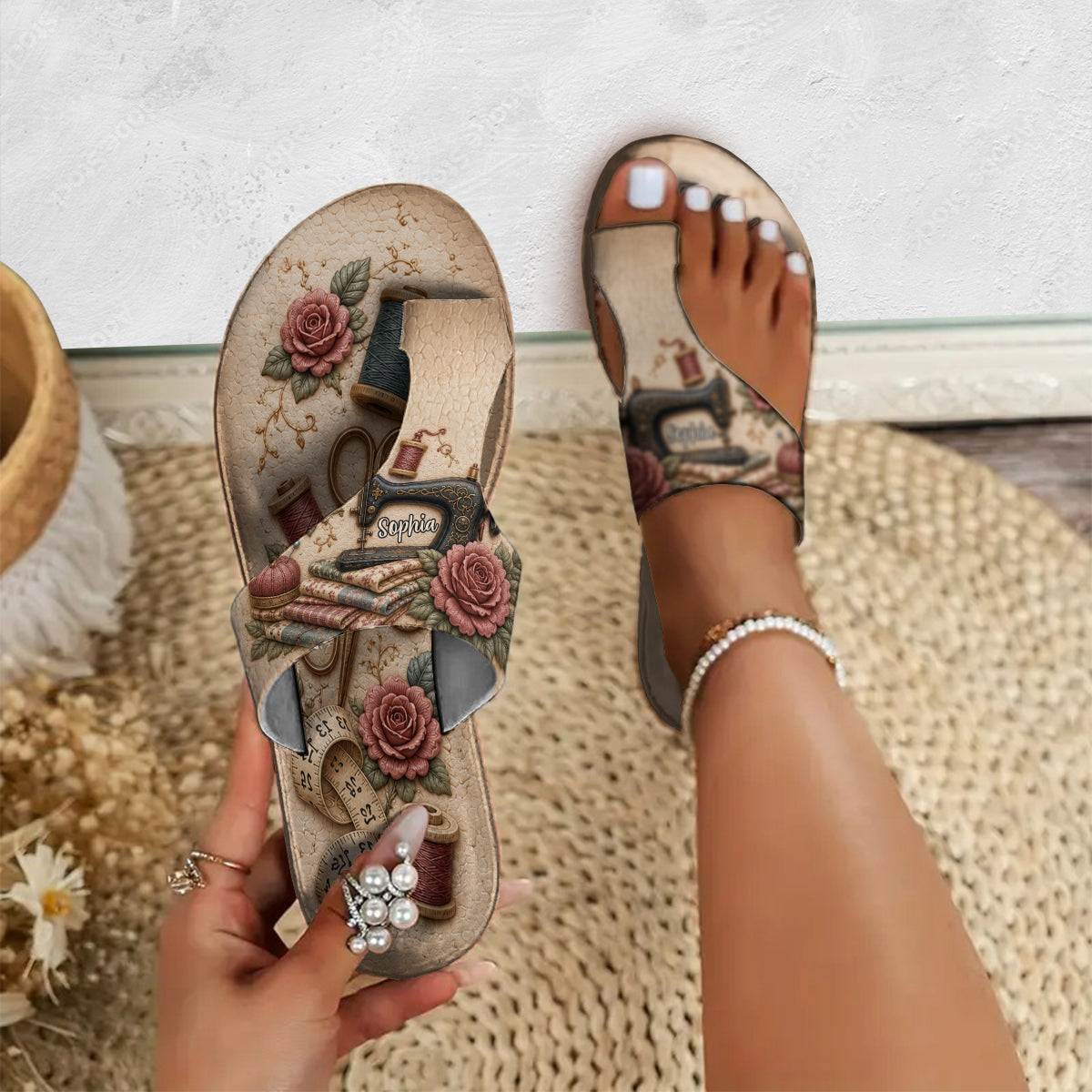 Love Sewing - Personalized Sewing Open Toe Sandals