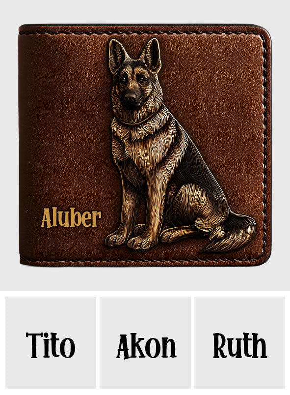 Love My Dog - Personalized German Shepherd Dog Leather Wallet