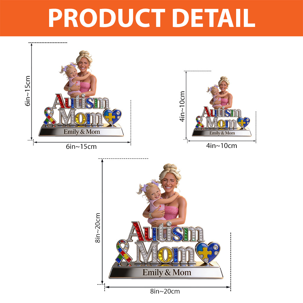 Proud Mom - Personalized Autism Awareness Custom Shaped Acrylic Plaque