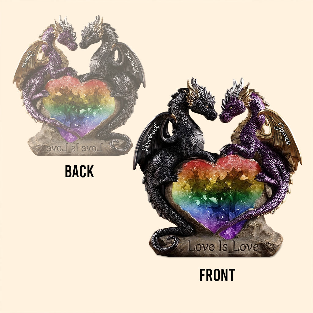 Love Is Love - Personalized LGBT Support Custom Shaped Acrylic Plaque