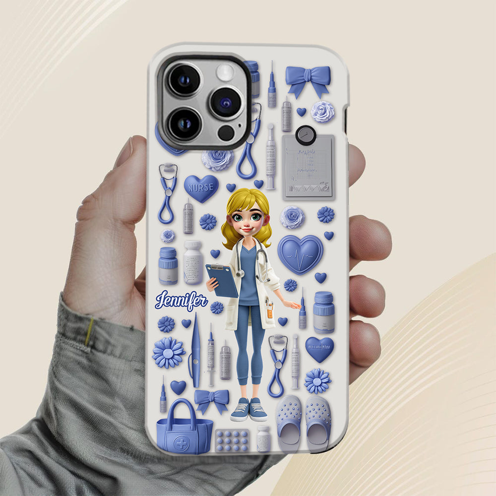Nursing Is A Work Of Heart - Personalized Nurse Full Print Phone Case