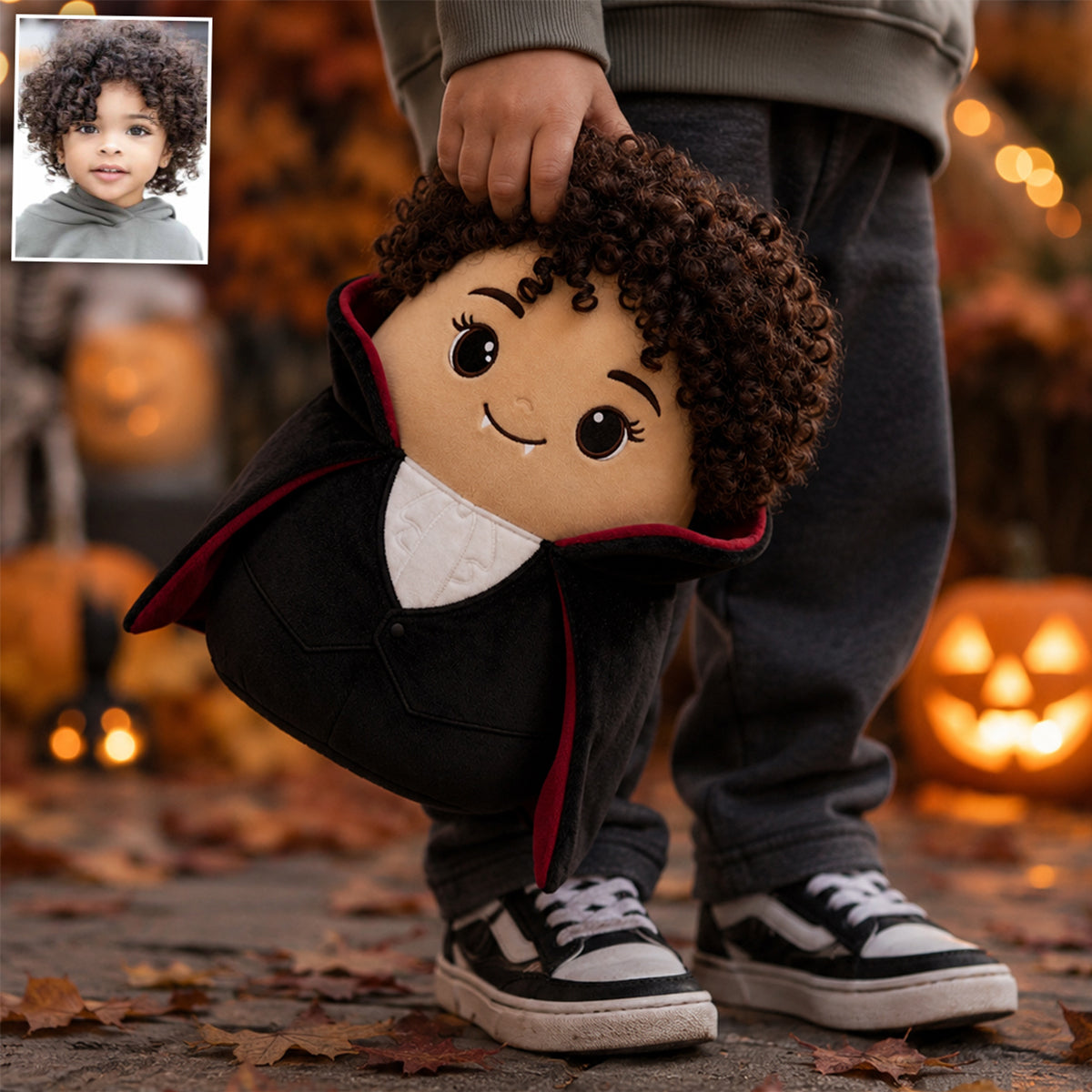 Halloween Costume Vibes - Personalized Kid Premium Faux Fur Pillow