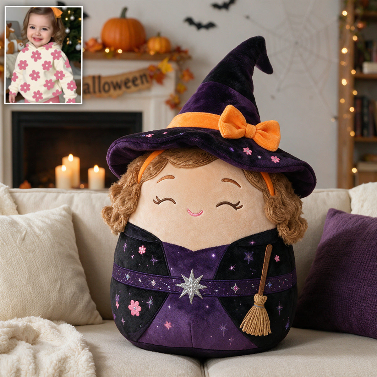 Halloween Costume Vibes - Personalized Kid Premium Faux Fur Pillow