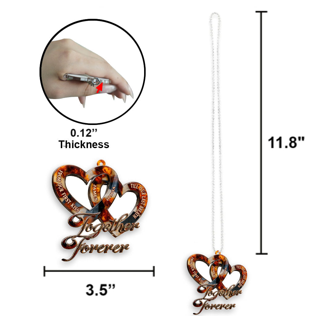Together Forever - Personalized Couple Transparent Car Ornament