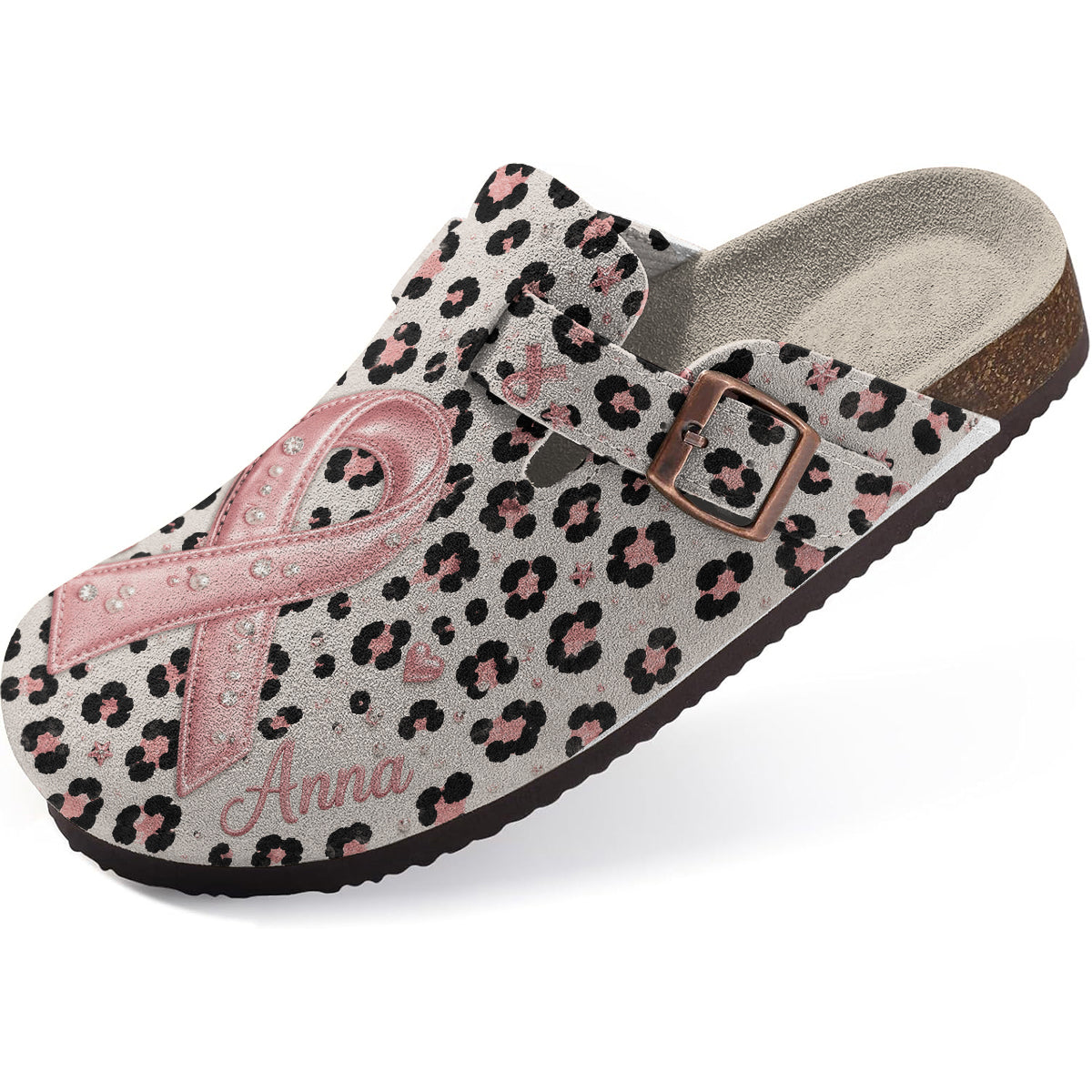 Pink Ribon - Personalized Breast Cancer Awareness Clogs With Arch Support