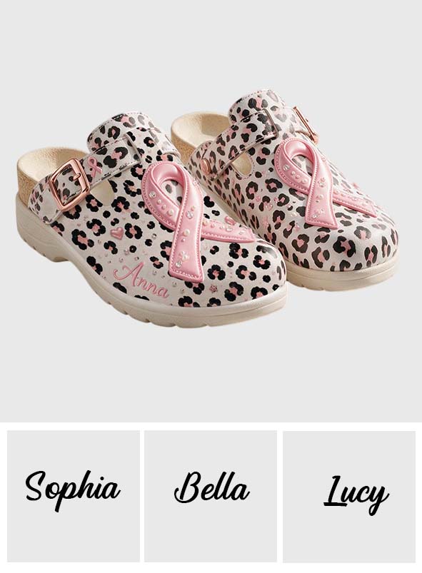 Pink Ribon - Personalized Breast Cancer Awareness Clogs With Arch Support