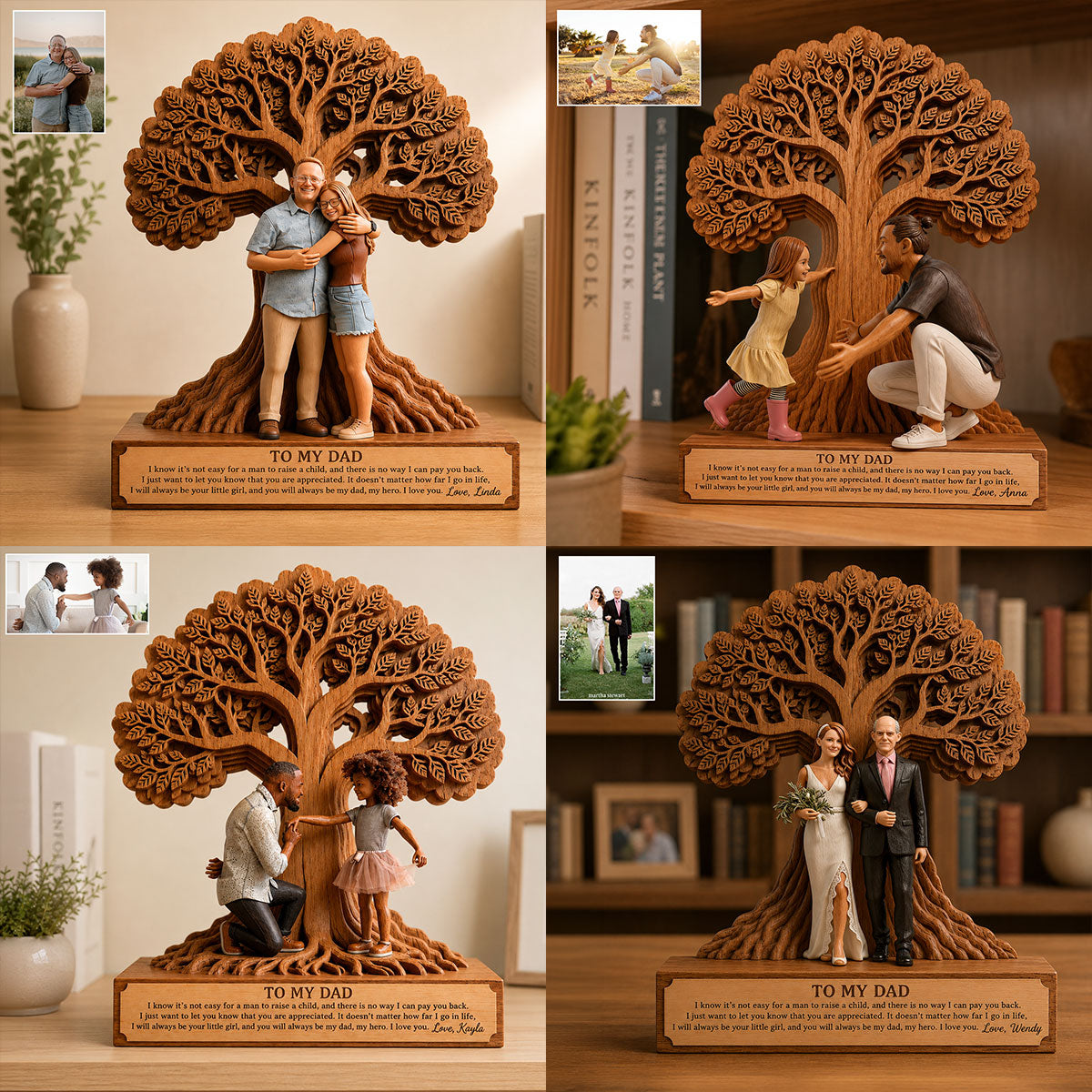 To My Dad - Personalized Father Custom Shaped Wood Plaque