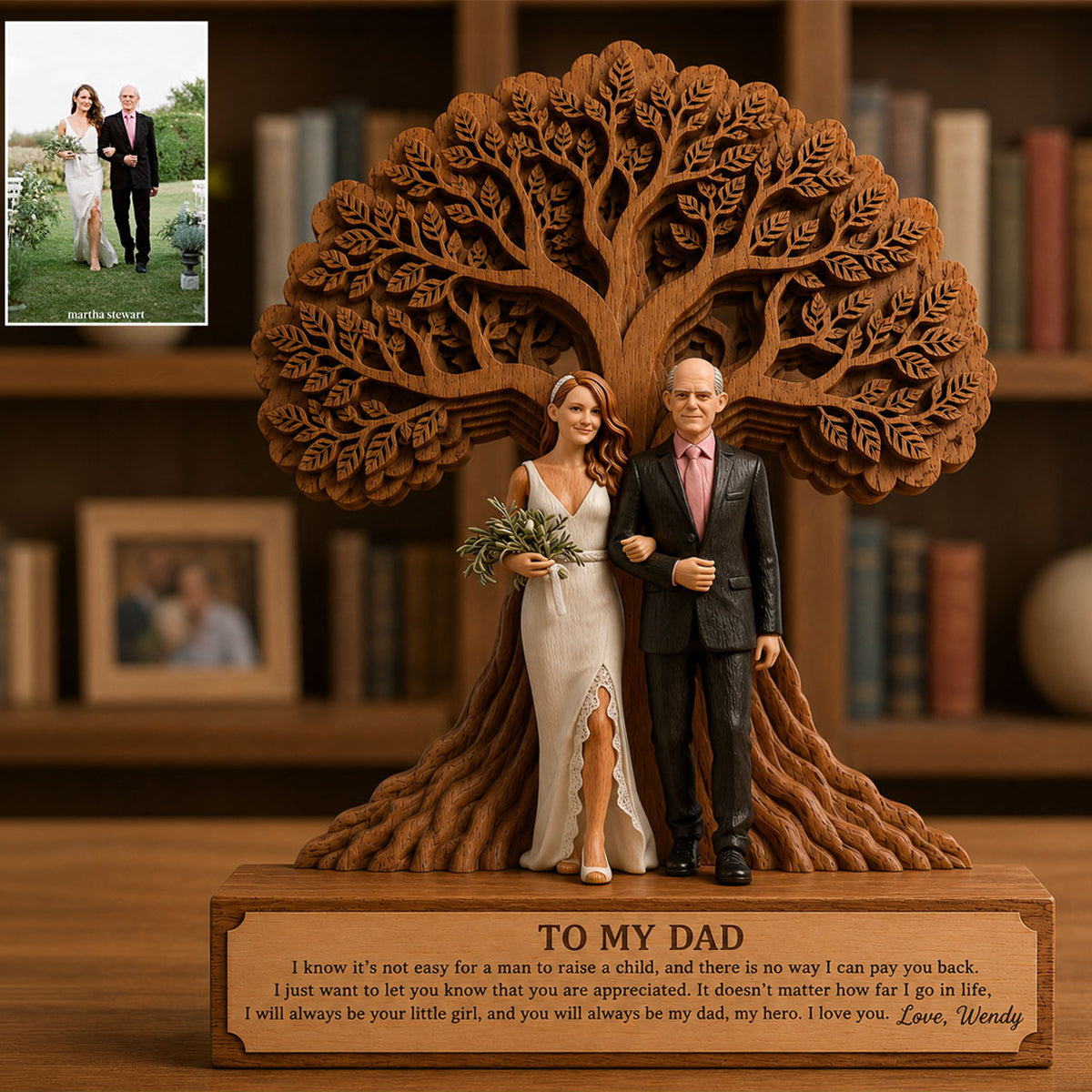 To My Dad - Personalized Father Custom Shaped Wood Plaque