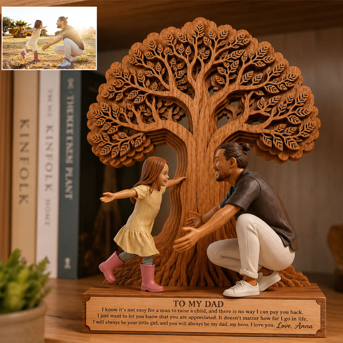 To My Dad - Personalized Father Custom Shaped Wood Plaque