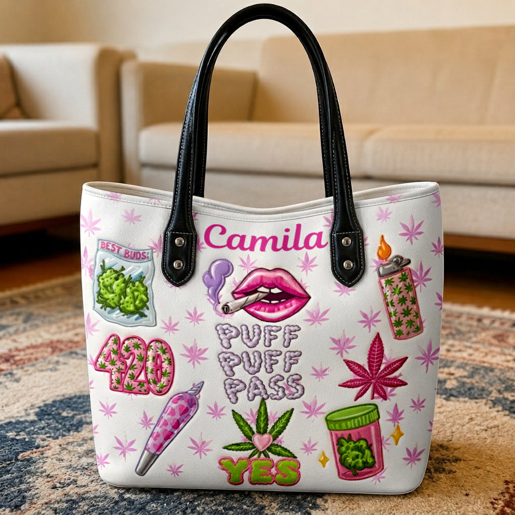 Puff Puff Pass - Personalized Weed Tote Bag