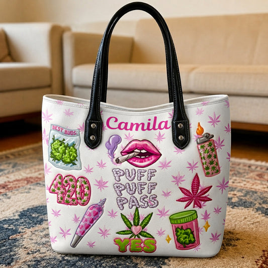Puff Puff Pass - Personalized Weed Tote Bag