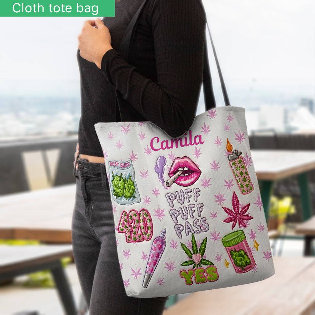 Puff Puff Pass - Personalized Weed Tote Bag