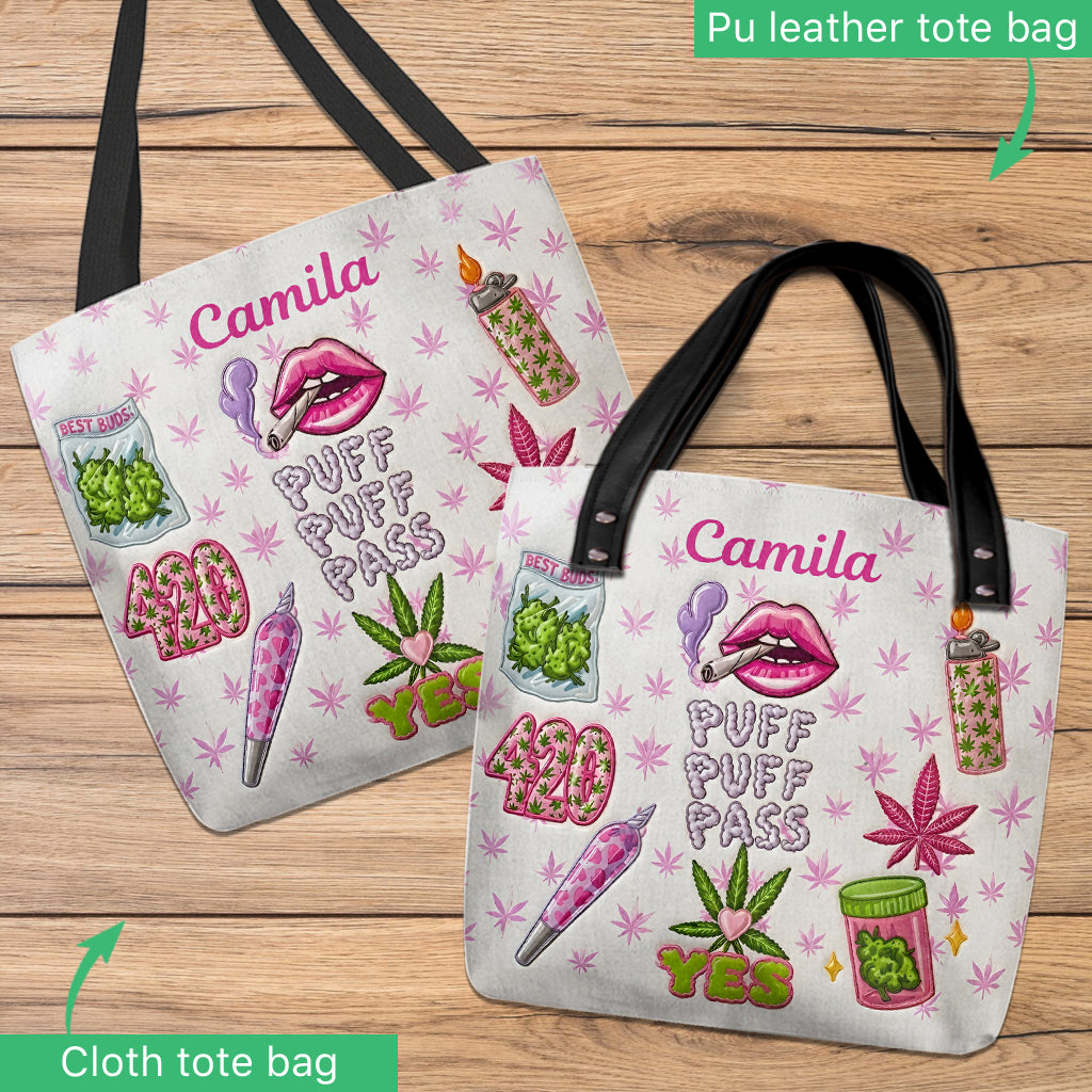 Puff Puff Pass - Personalized Weed Tote Bag